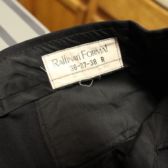 Raffinati Adjustable Waist Black Tuxedo Trousers Mens 36 to 38R - Picture 1 of 3